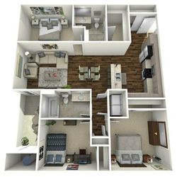 C1 - three bedroom, two bath apartment home