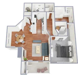 One bedroom, one bath apartment home