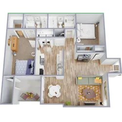 B1 - Two bedroom, two bath apartment home