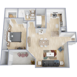 A1 - one bedroom, one bath apartment home