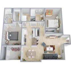 B1 - two bedroom, two bath apartment home