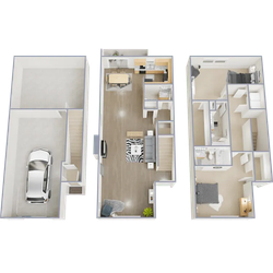 B2 - two bedroom, two and a half bath townhomes in Shawnee, KS