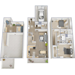 B3 - two bedroom, two and a half bath townhomes in Shawnee, KS