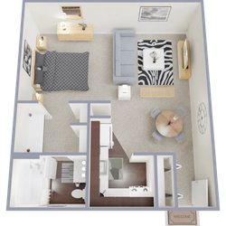 520 square foot studio apartment