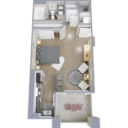 473 square foot studio apartment