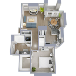 A1 - One bedroom, one bath, 752 square foot apartment