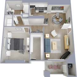 A2 - One bedroom, one bath, 773 square foot apartment