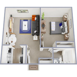 A1 - one bedroom, one bath apartment at Central Heights
