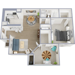 Amethyst - one bedroom, one bath, 900 square foot apartment