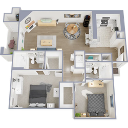 Malachite - two bedroom, two bath, 1,045 square foot apartment