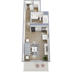 449 square foot studio apartment