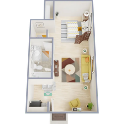 411 square foot studio apartment