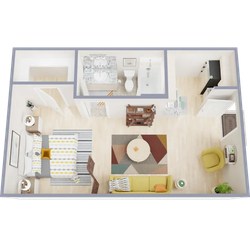 442 square foot studio apartment
