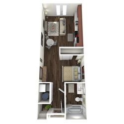 514 square foot studio apartment home