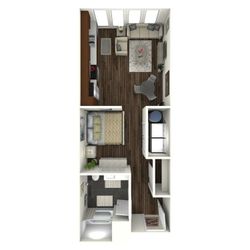 490 square foot ADA accessible studio apartment home