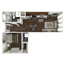 570 square foot one bedroom, one bath apartment home