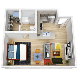 450 square foot apartment home
