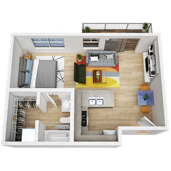 520 square foot apartment home