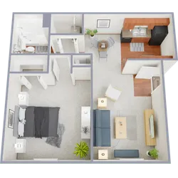 One bedroom, one bath, 600 square foot apartment home