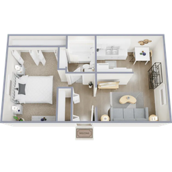 One bedroom, one bath apartment home