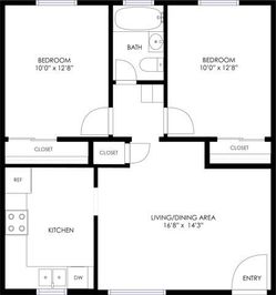Two bedroom floor plan