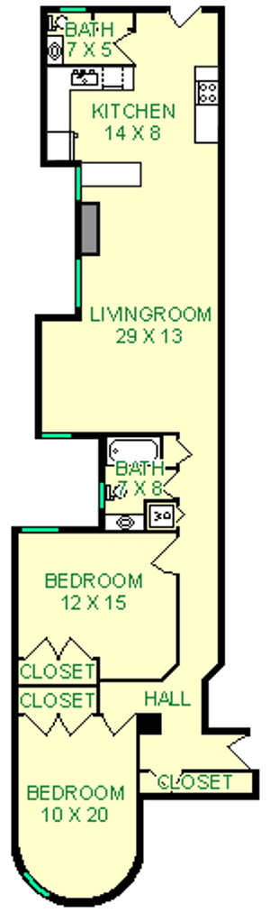 Floor Plan of Travertine apartment