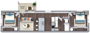 Alder 2 bedroom floorplan