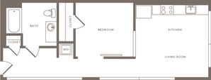 508-510 square foot one bedroom one bath floor plan image