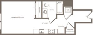 448 square foot studio one bath floor plan image