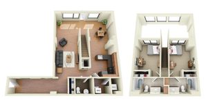 2 Bdrm Floor Plan | howard university student housing | Vie at University Towers