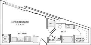 487 square foot studio one bath floor plan image