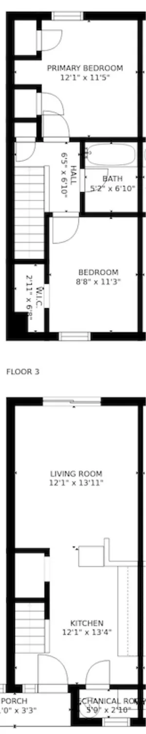 Two Bed, One Bath, 700 Square Feet