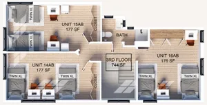 Third level floor plan for 2335 Warring