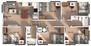 5 Bedroom | 2 Bathroom Apartment