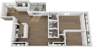 2 bedroom with den floorplan