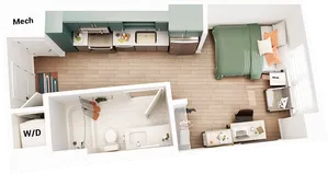 0 bed 1 bath | from 388 square feet