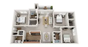3Bed 2 Bath 1252 sq ft