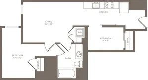 795 square foot home floor plan image