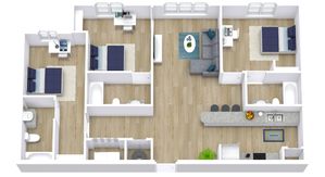A three bedroom, 3 bathroom apartment. | Apartments in Daytona Beach, FL | Bellamy Daytona