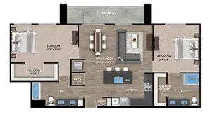 2+2E Floor Plan