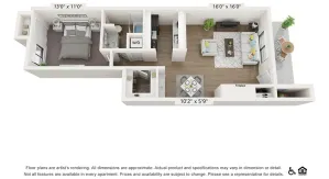 1 Bed 1 Bath