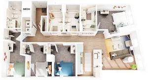 4x4 | 4 bed 4 bath | from 1,330 square feet