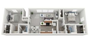 Two Bedroom | Two Bathroom | 1036 sqft