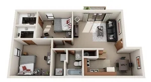 Two Bedroom, One Bathroom