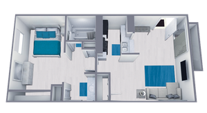 A1 Partial floor plan featuring 1 bedroom 1 bathroom