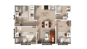 3 Bedroom | 1 Bathroom B Apartment