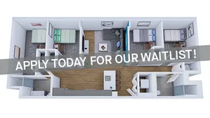 3D Floorplan Depicts Style 4 x 2 A