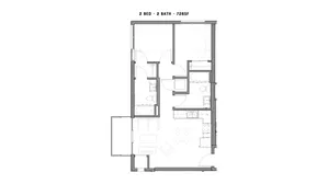 2 Bed / 2 Bath - 726 SF