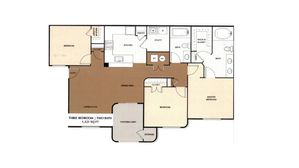 3 bedroom 2 bath floorplan