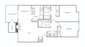 Two Bedroom / Two Bath Renovated | 2 bed 2 bath | 1006 sq ft